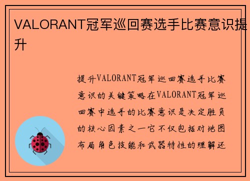 VALORANT冠军巡回赛选手比赛意识提升